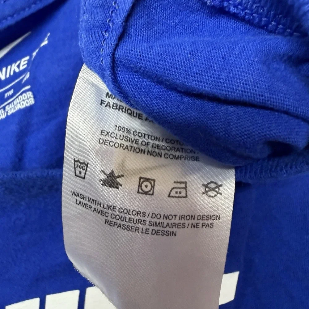 Nike Shirt Mens 2XL Blue Graphic Retro Swoosh Air Sports Outdoor 100%Cotton